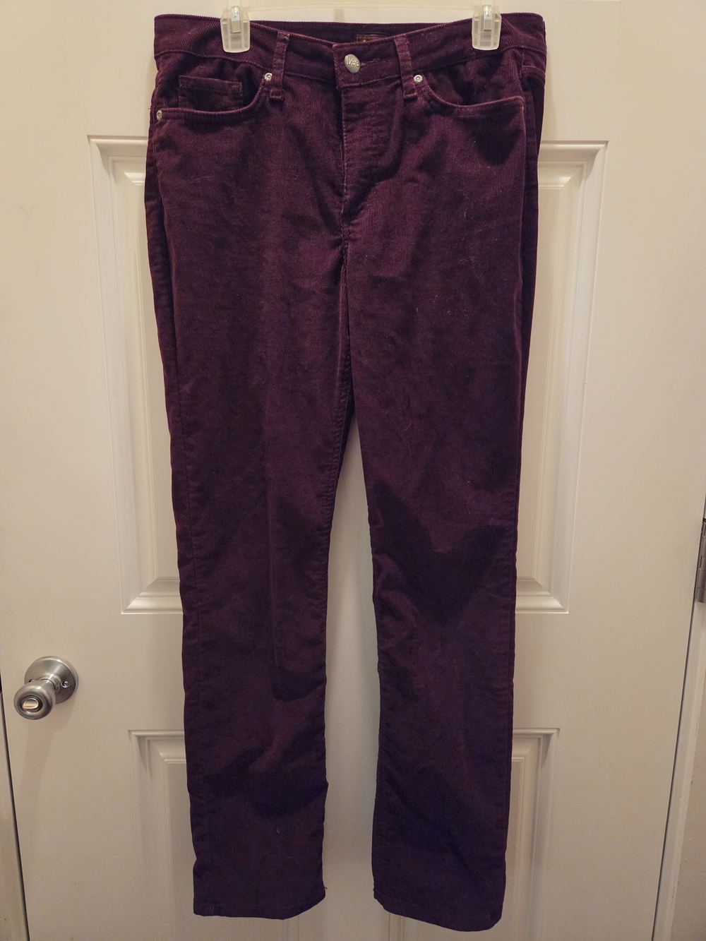 Lee Straight Leg Corduroy Pants in Deep Plum